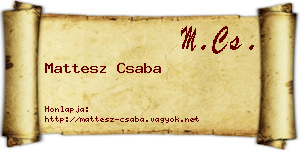 Mattesz Csaba névjegykártya